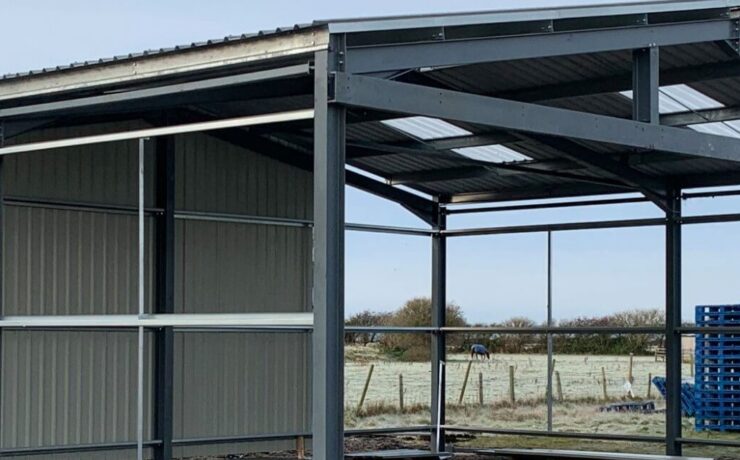 Steel building in progress