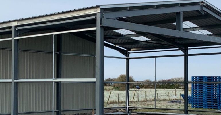 Steel building in progress